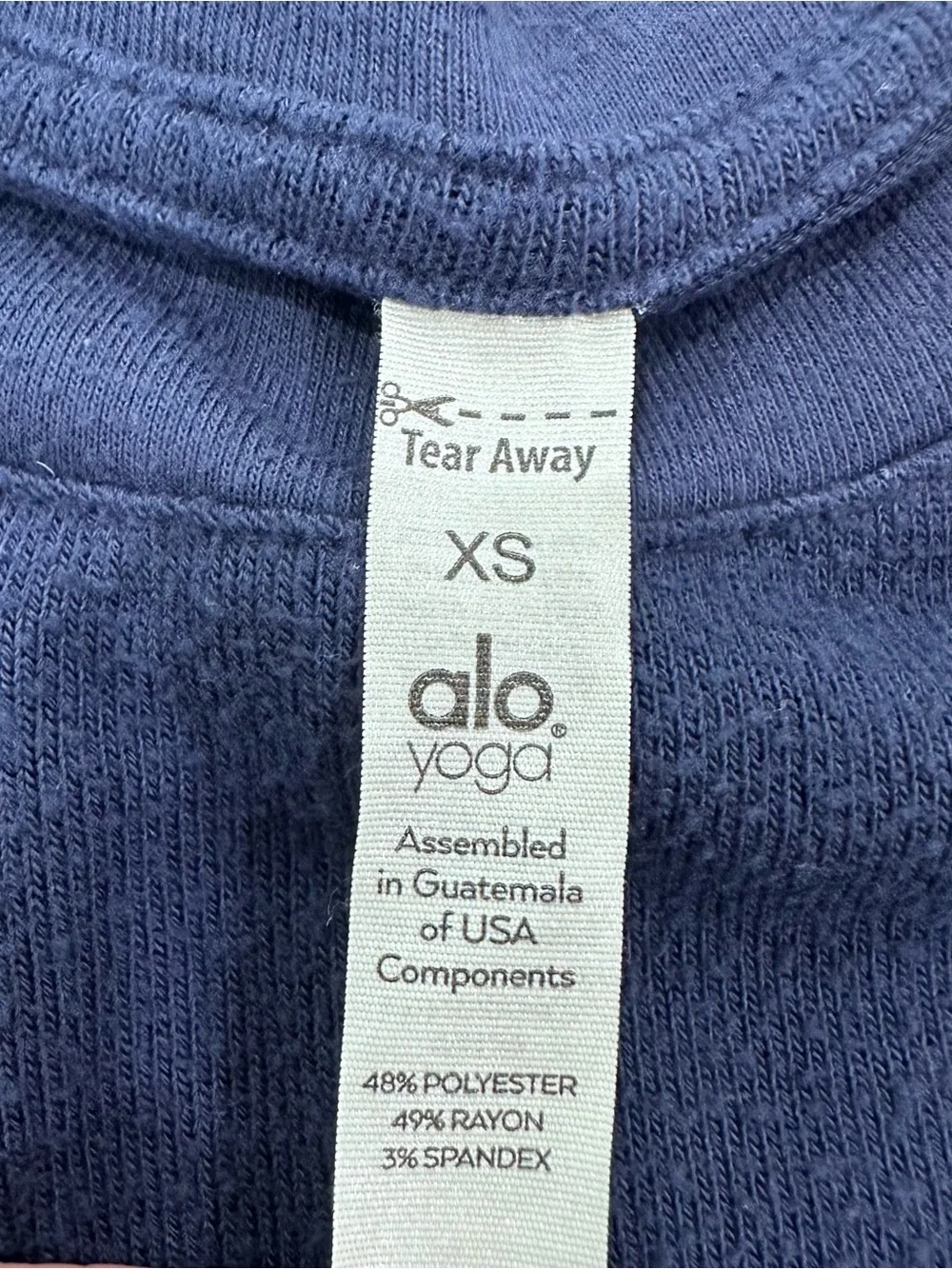 Alo yoga glimpse long sleeve shirt blue XS